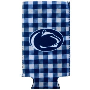 plaid slim can koozie with Penn State Athletic Logo